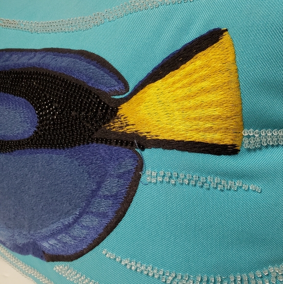 Pier 1 Imports Blue Tang Fish Accent Pillow - Picture 5 of 11
